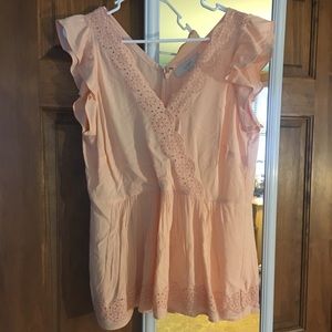 pink peplum top